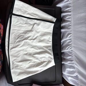 Alo White and Black Athletic Skirt